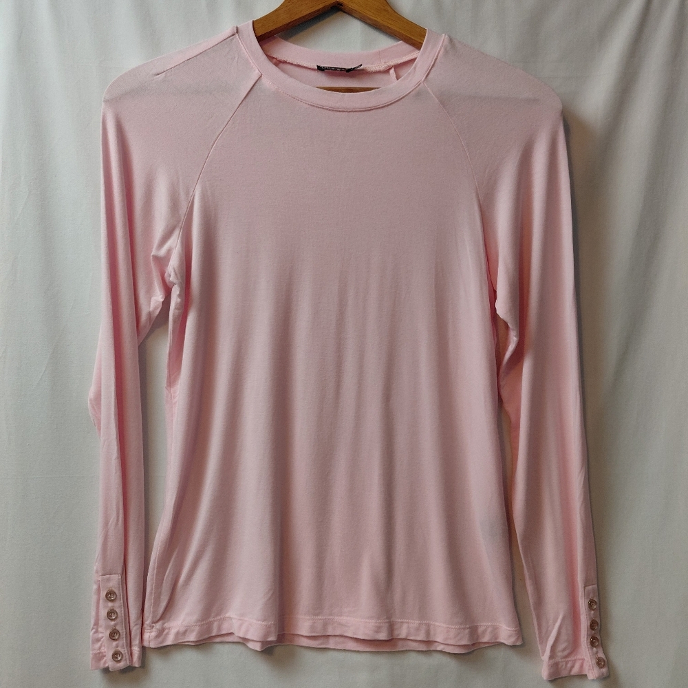 J McLaughlin Modal Long Sleeve Shirt Women's Size XS Light Pink Button‎ Detail